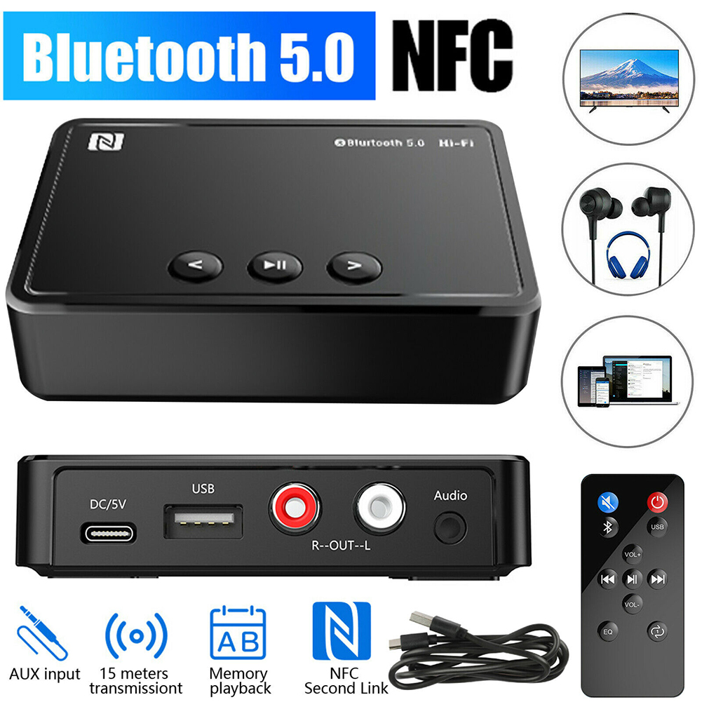 Nfc Bluetooth-compatible Receiver App Control With Tuning Headset Wireless 3.5m Car Audio Bluetooth-compatible Adapter