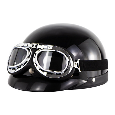 Retro Style Sunscreen  Helmet Half Helmet With Goggles For Motorcycle Electric Bike