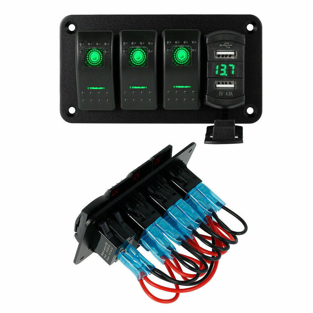 Rocker  Switch  Panel Car Modification Panel Switch Type Dual Usb+ Voltage Digital Display
