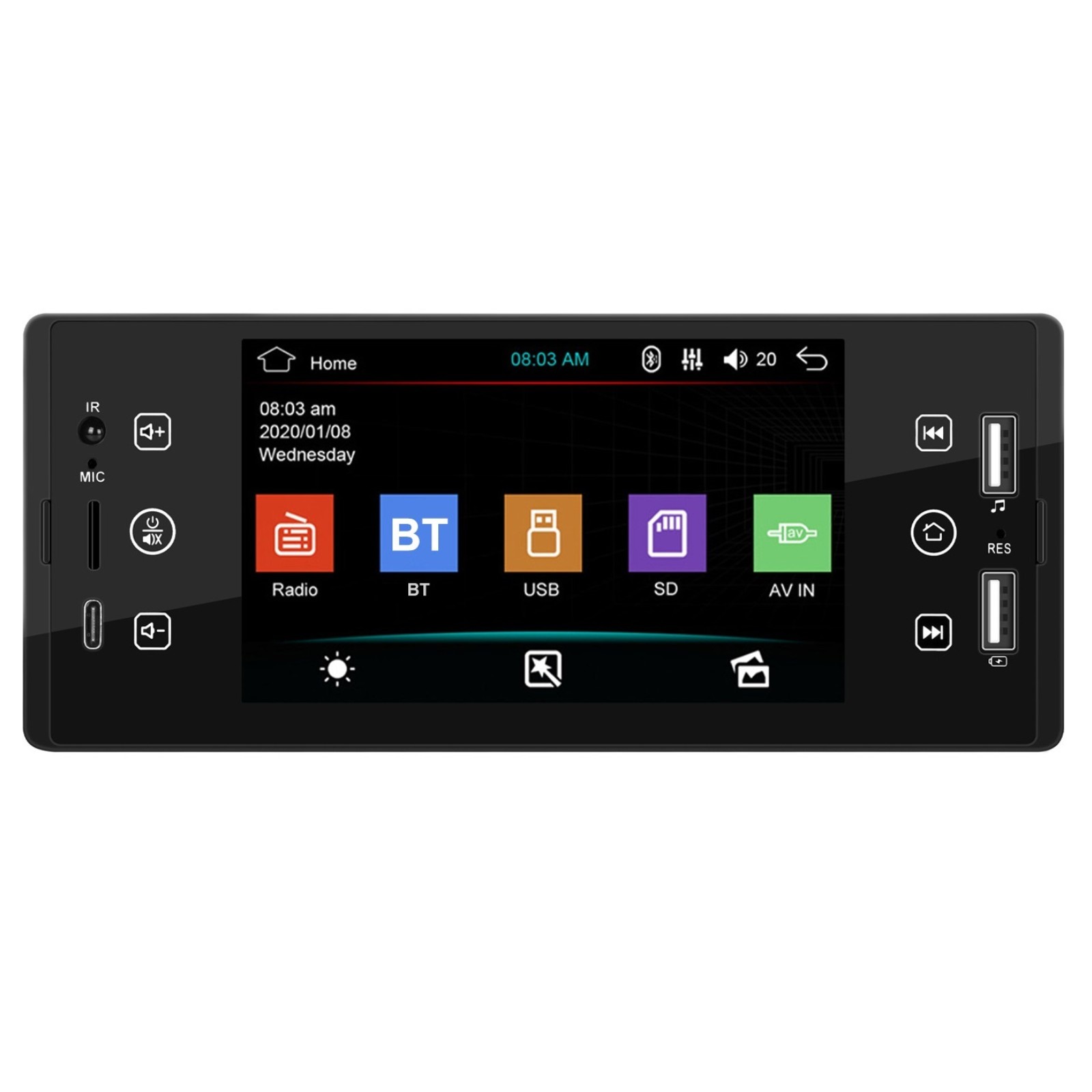 Sw150 Car Radio 1 Din Mp5 Player with RC 5-inch HD Tps Touch Screen Bluetooth Car Kit