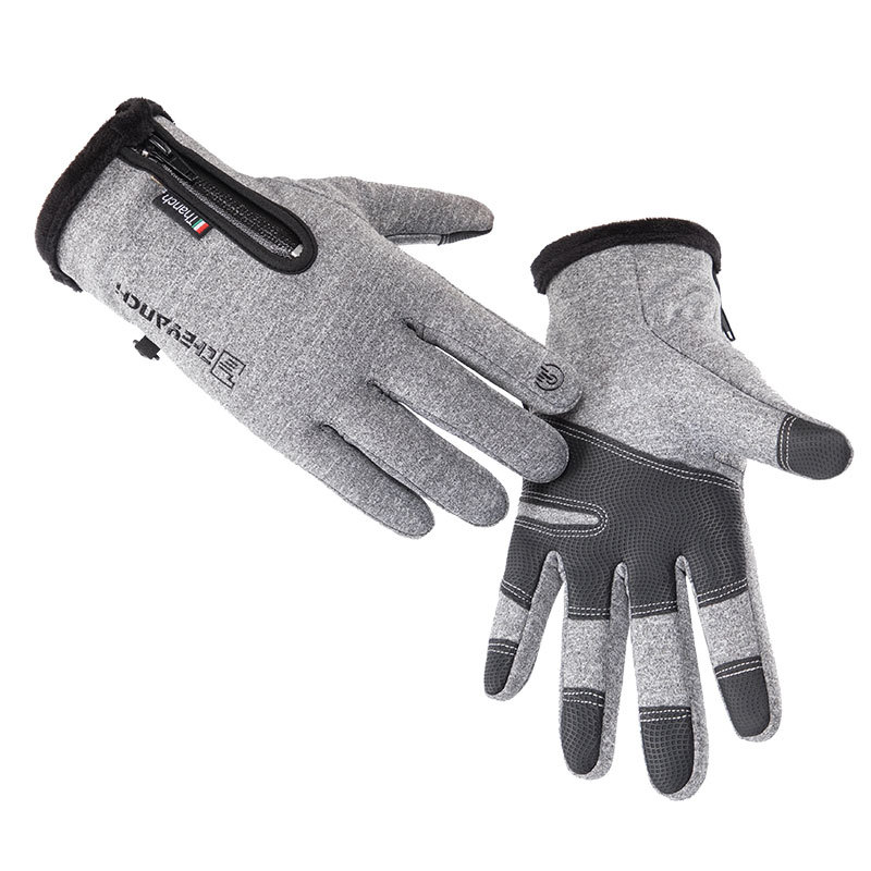 Touch Screen Gloves Waterproof Brushed Riding Motorcycle Gloves gray XL