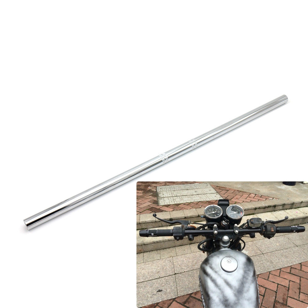 Universal 7/8" 22mm Tracker Handlebar Drag Bar for Motorcycle Bike silver_straight