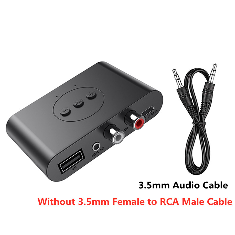 Usb 5.0 Bluetooth-compatible  Adapter Car Music Receiver 3.5mm Audio Port + RCA Port