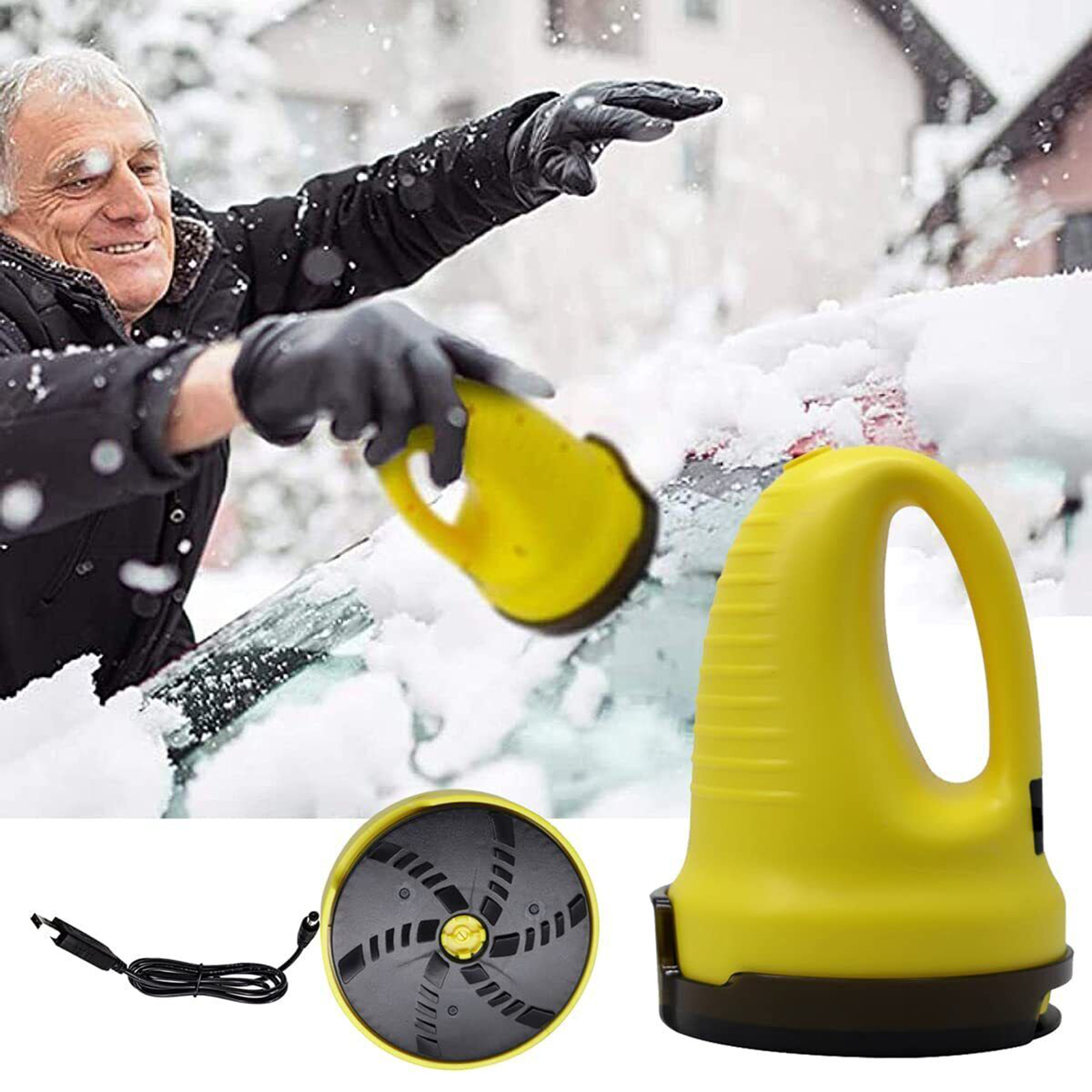 Usb Rechargeable Electric Snow Scraper Windshield Window Ice Removal Shovel Cleaning Tool