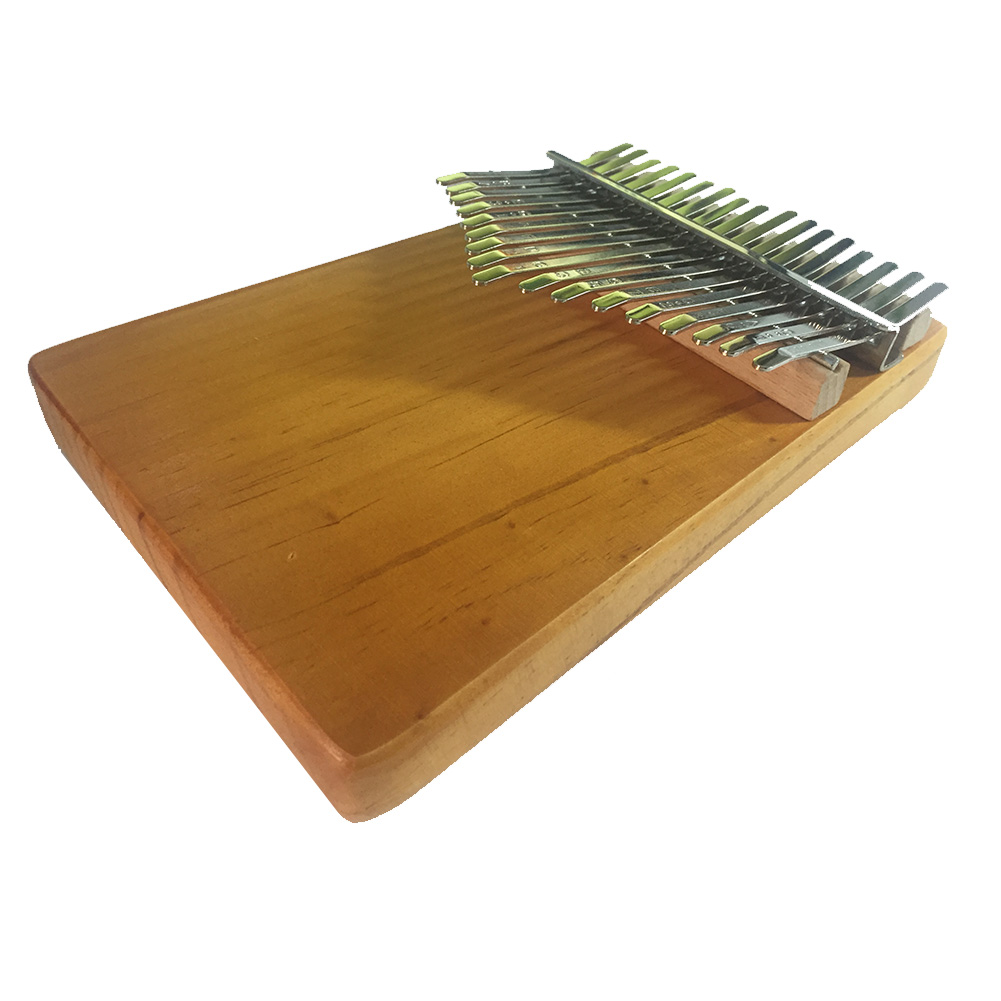 17 Key Kalimba Thumb Piano Single Flat Board Pine Mbira Keyboard Musical Instrument with Tuning Hammer Polishing Cloth