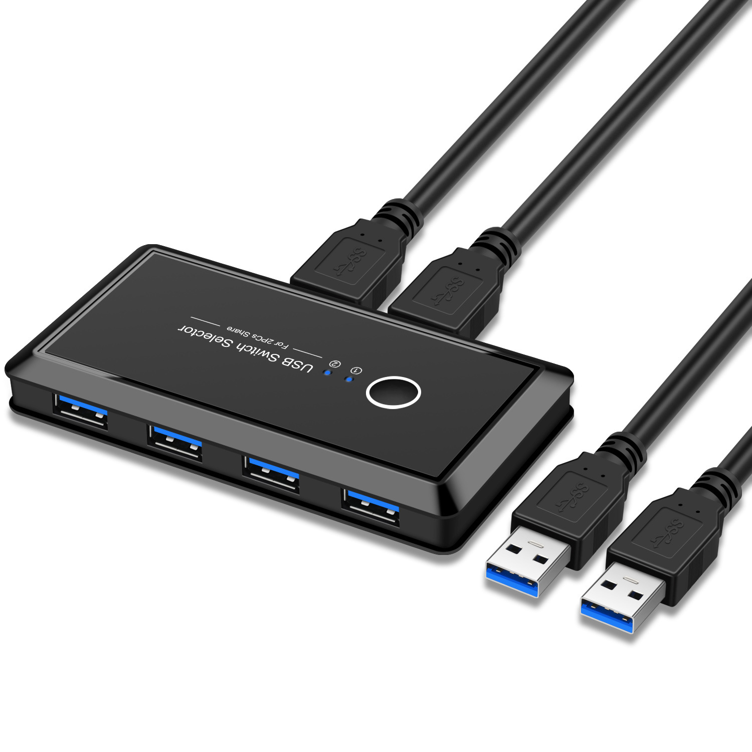 2 In 4 Out USB Switcher Computer Share Adapter Plug and Play USB Devices Printer Compatible for Windows Linux Mac OS