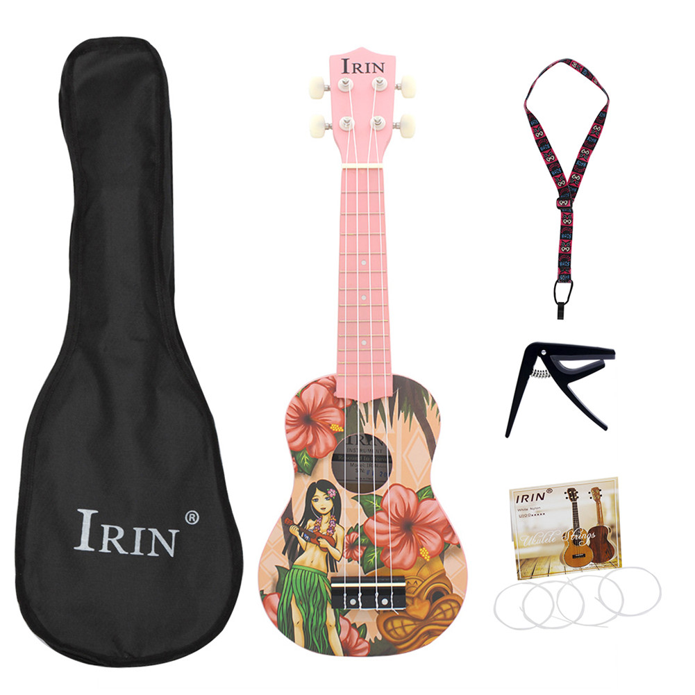 21inch Ukulele with Bag Strap String Capo Acoustic Hawaii Girl Instrument Kit