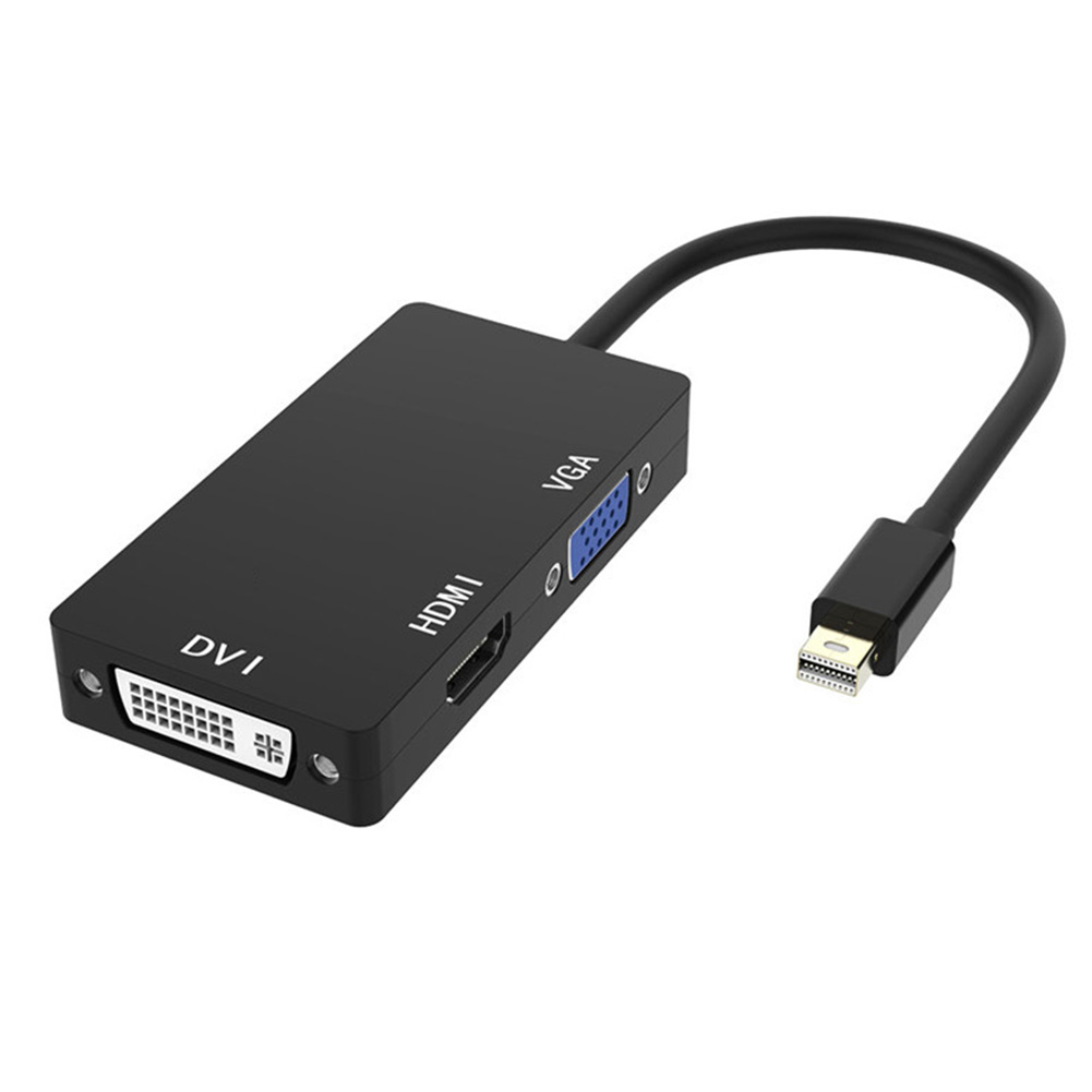 3-in-1 1080P Mini DP Display Port to HDMI DVI VGA 8-pin Adapter Converter Cable