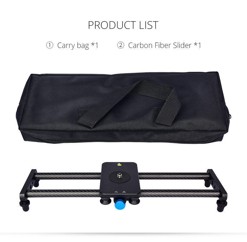 40CM Portable Camera Recorder Silent Carbon Fiber Slide Track Slider Dolly with 4 Roller Bearing Video Movie Photography