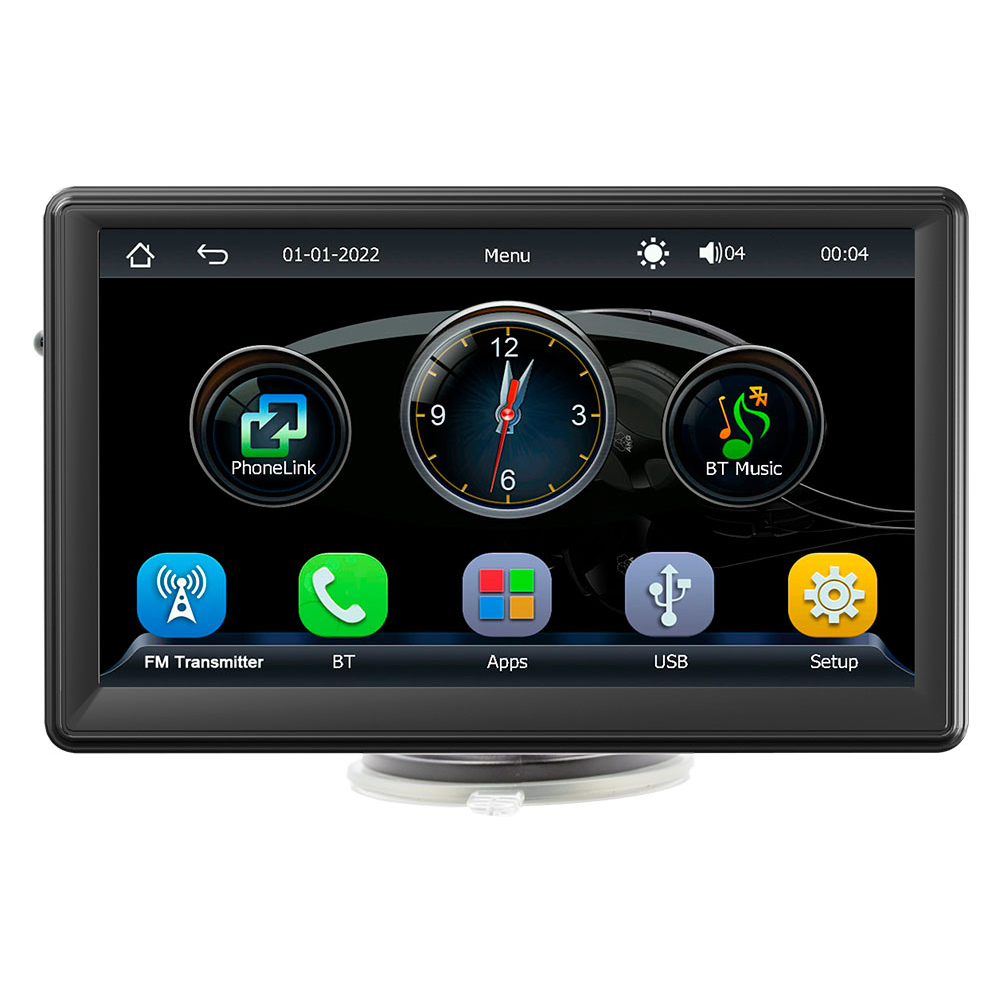 7 Inch MP5 Player Compatible for Carplay Android Auto Wireless Portable Car Stereo Touch Screen Black F133