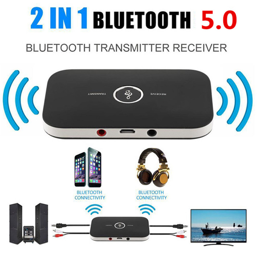 Bluetooth 5.0 Audio Receiver Transmitter 2 IN 1 RCA 3.5MM 3.5 AUX Jack USB Stereo Music Wire