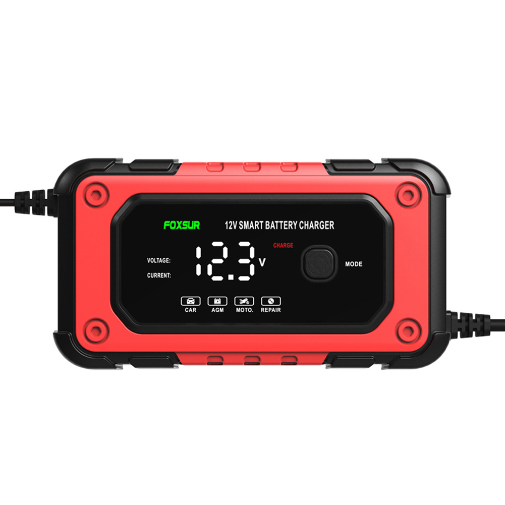Car Battery Charger 12V 6-Amp Fully Automatic Smart Battery Charger Screen Display Trickle Charger Maintainer