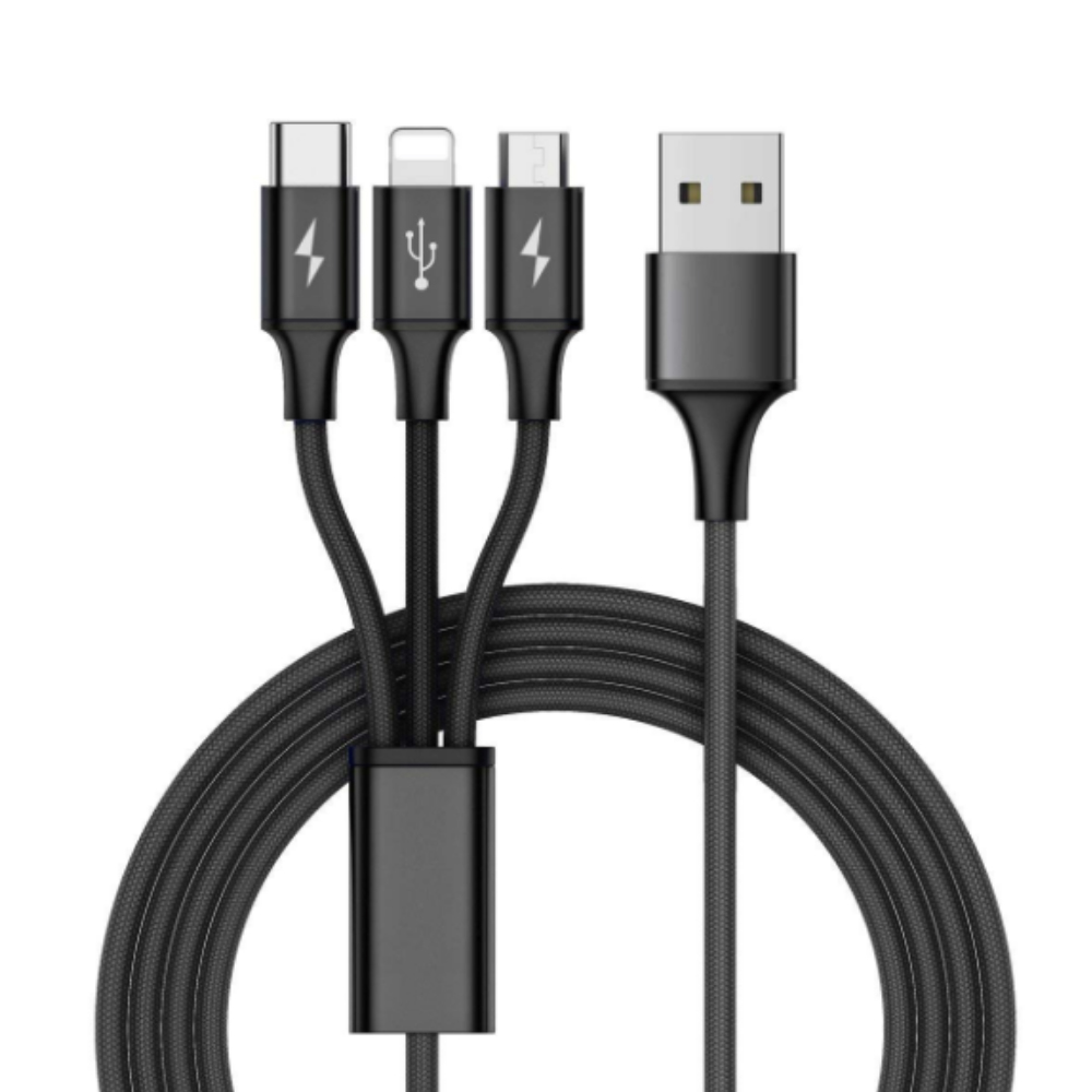 Fast USB Charging Cable Universal 3 in 1 Multi Function Cell Phone Cord Charger