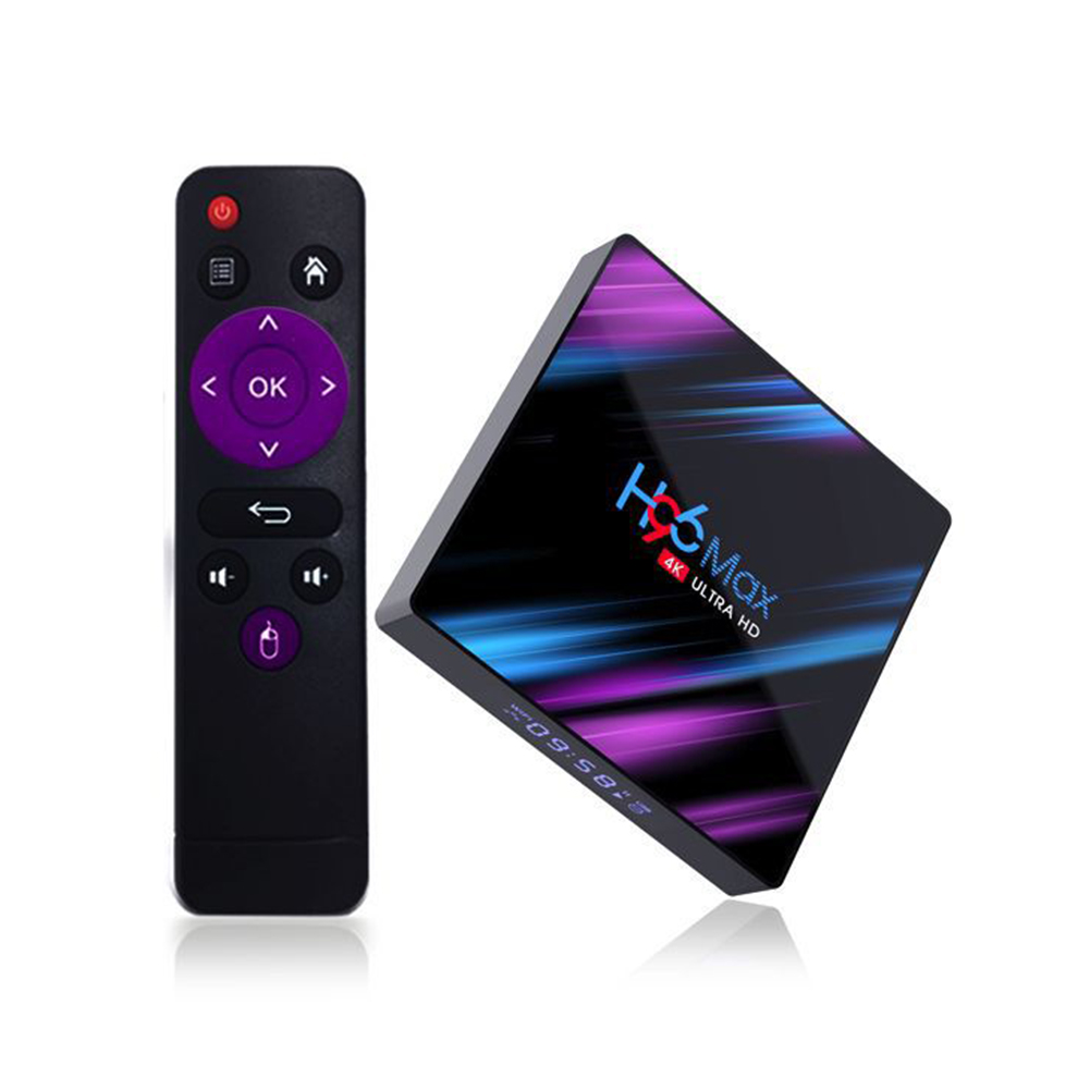H96 Max RK3318 Android 9.0 Smart Network Set Top Box 4K HD Player LED TV Box 64GB with Remote Control