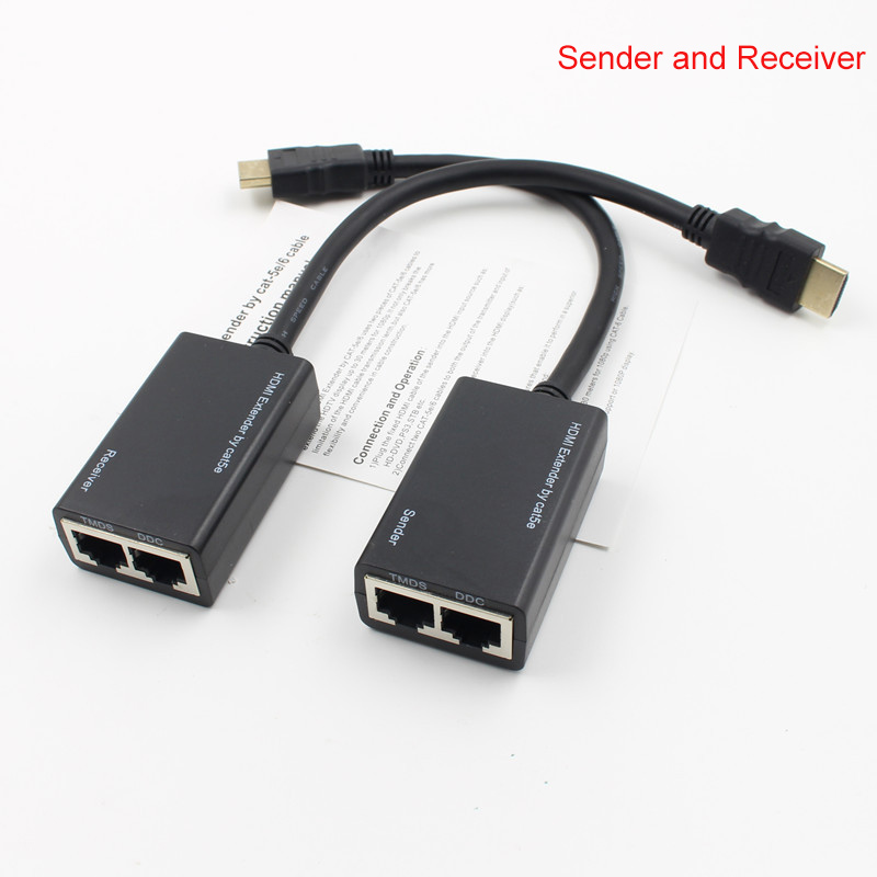 HDMI Over RJ45 CAT5e CAT6 UTP LAN Ethernet Extender Repeater 1080P