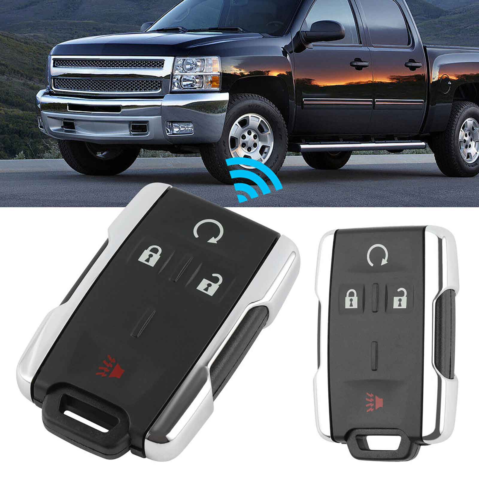 Keyless Entry Remote Control Car Key Fob Cover Casing 4 Buttons M3N-32337100 Key Fob Replacement Compatible For 1500 2500