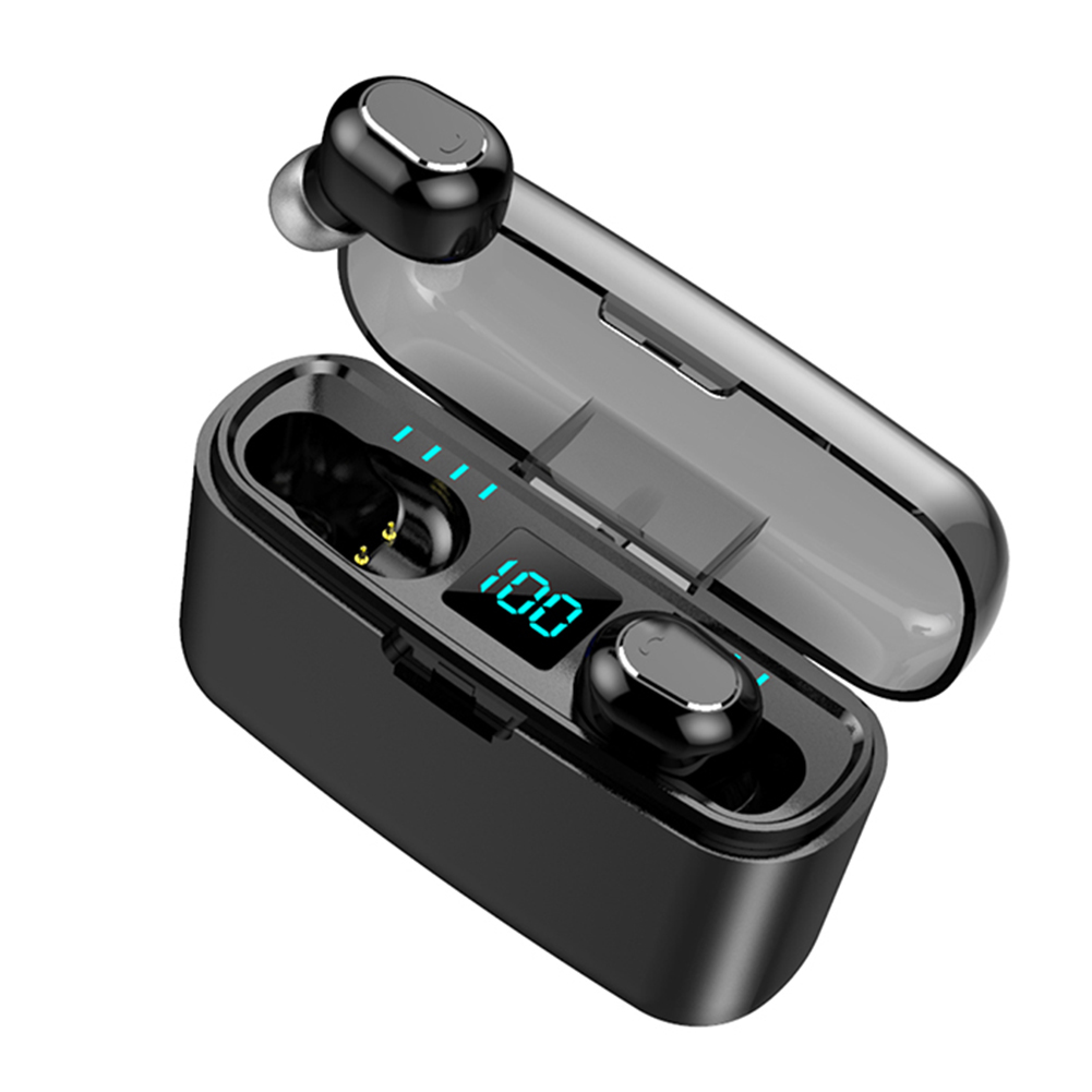 M8W TWS Earphones Portable Digital Display HD Call Earpiece Wireless Bluetooth 5.0 In-Ear Sports Headset Support for iOS/Android Phones