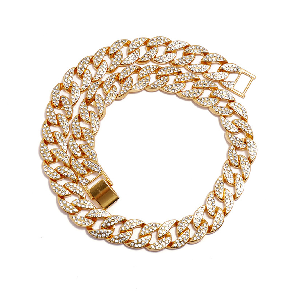 Men’s Necklace Hip-hop Style Full-diamond Chain Necklace Bracelet