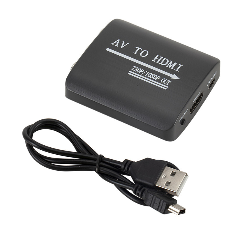 Mini AV to HDMI Video Converter Box 1080P CVBS RCA AV to HDMI Adapter for HDTV TV PS3 PS4 PC DVD Xbox Projector