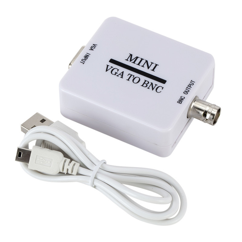 Mini HD VGA to BNC Video Converter Box Composite VGA to BNC Adapter Conversor Digital Switcher Box for HDTV Monitor