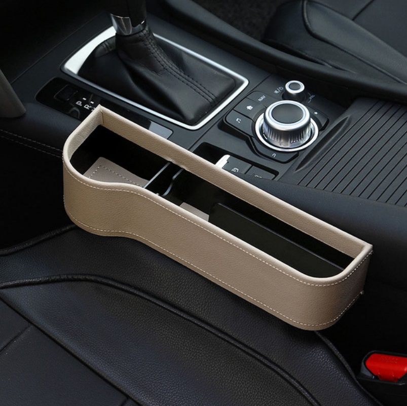 Multifunction Leather Storage Box for Car Seat Side Gap