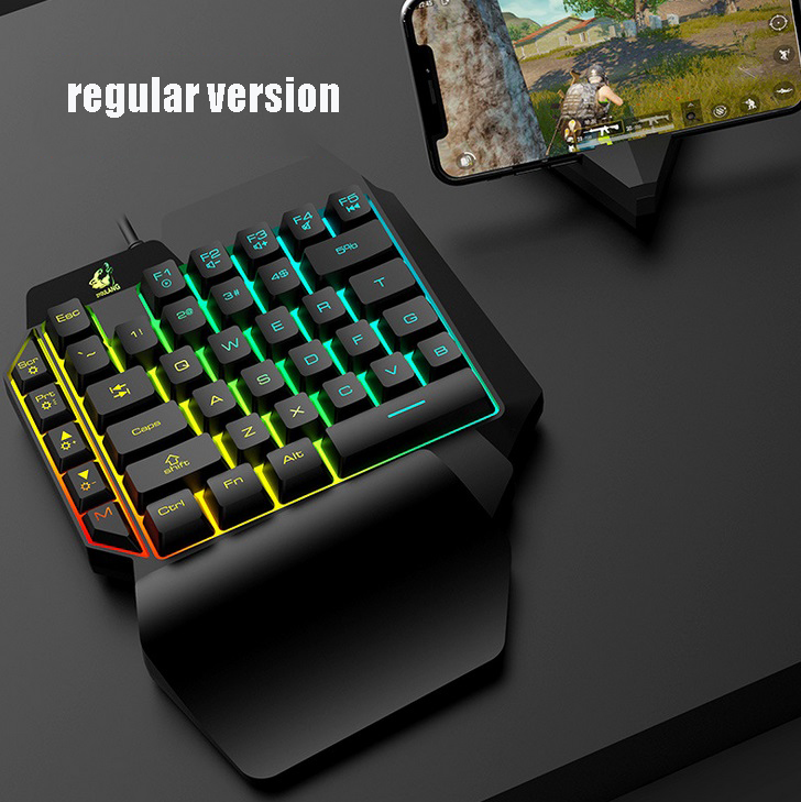 One-Handed Keyboard Left-Hand Gaming Keyboard 39-Key Full Key USB Interface Support for Backlight