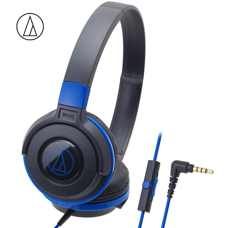 Original Audio-Technica ATH-S100iS Headset Wired Control Game Headphone with Micphone Bass Music Earphone for Cellphones Computer