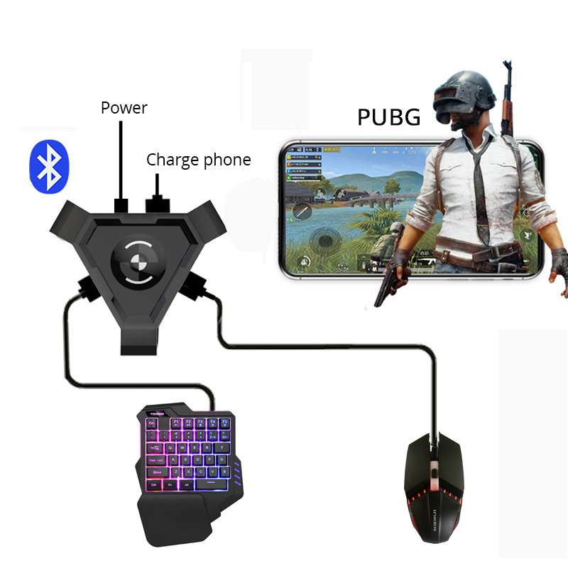 PUBG Mobile Gamepad Controller Gaming Keyboard Mouse Converter for Android Phone to PC Bluetooth Adapter