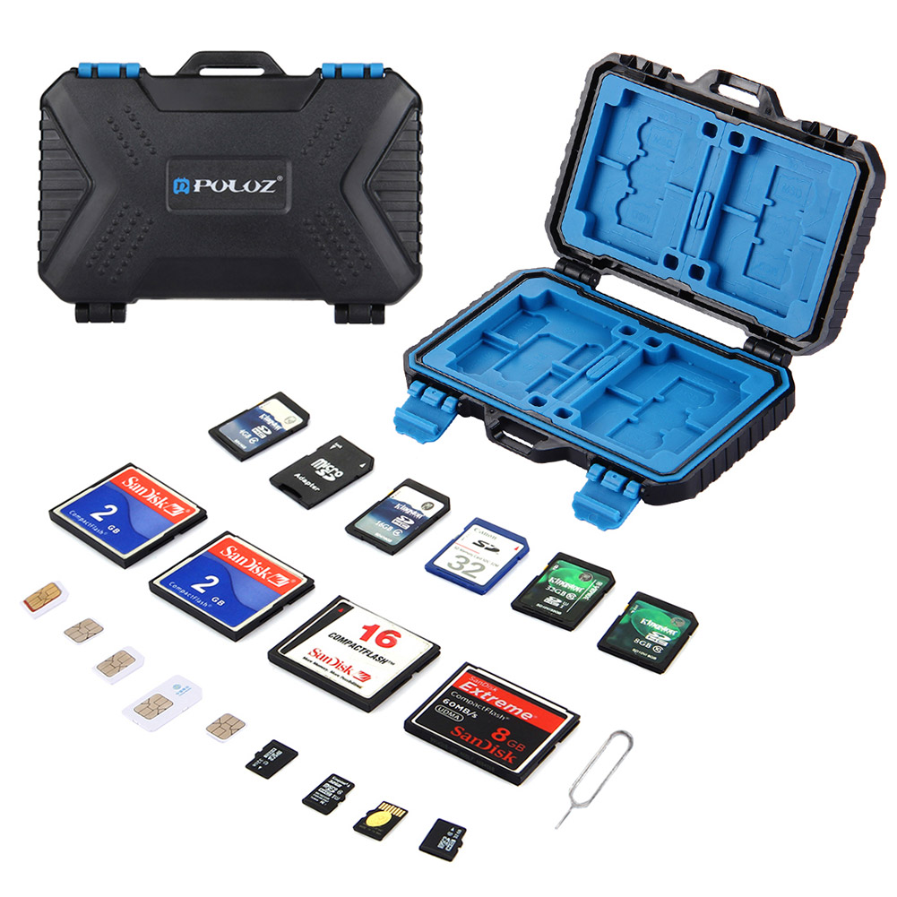PULUZ Portable Waterproof Drop-proof Card Storage Case for TF CF SD SIM