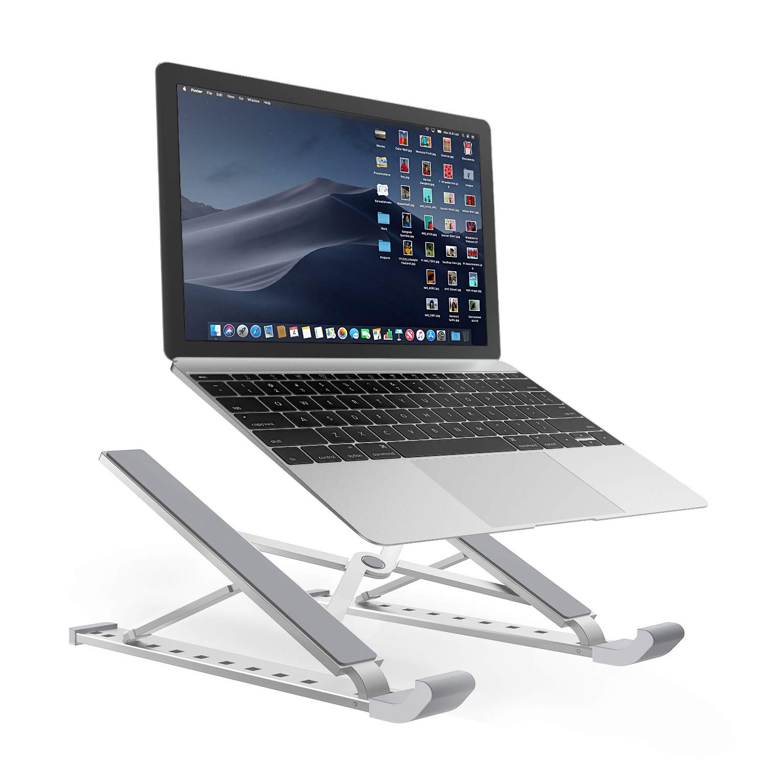 Portable Foldable Adjustable Laptop Stand Holder Universal Ergonomic Aluminium Alloy Travel Mini Notebook Stand for MacBook Notebook Computer PC iPad