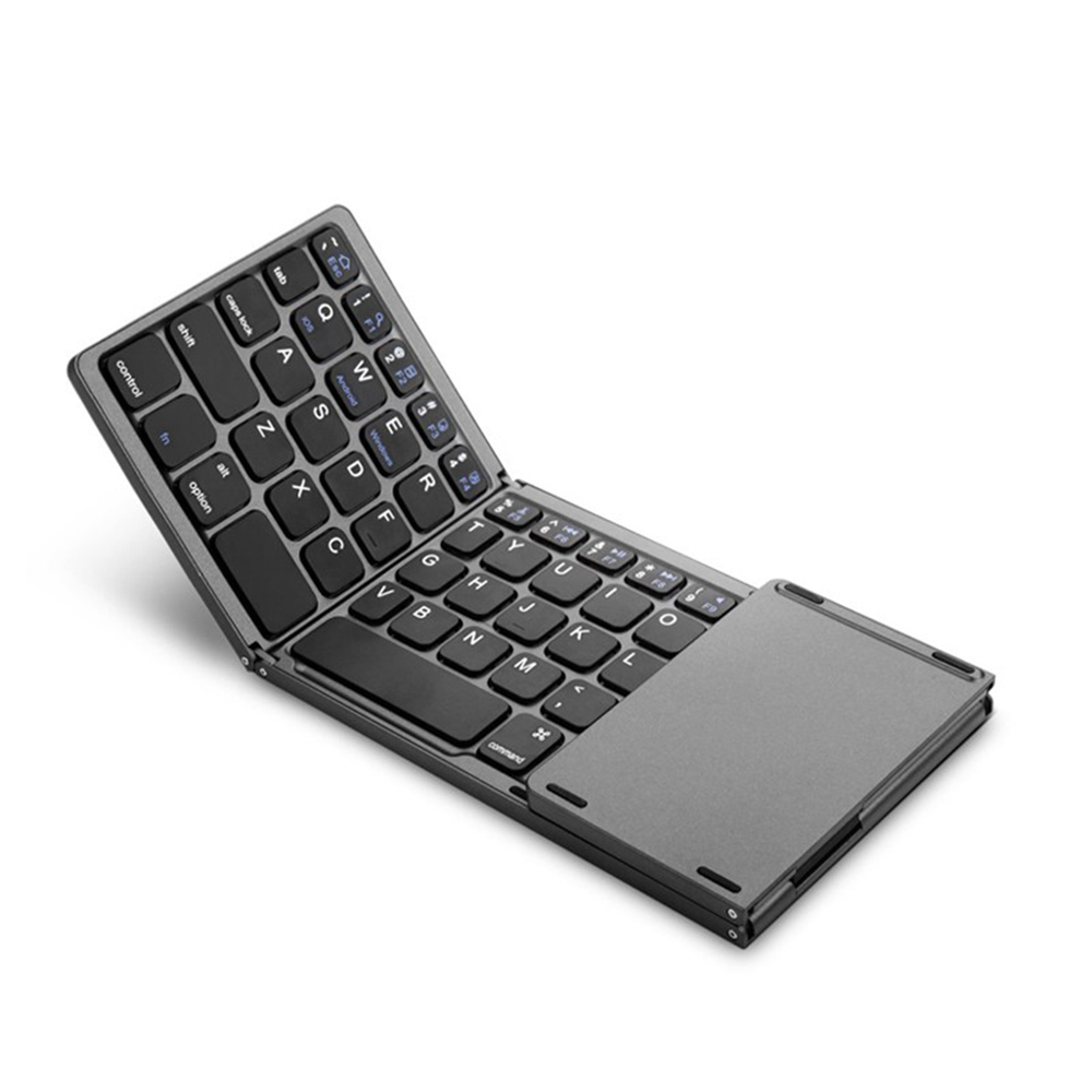 Portable Mini Three Folding Bluetooth Keyboard Wireless Foldable Touchpad Keypad for IOS/Android/Windows