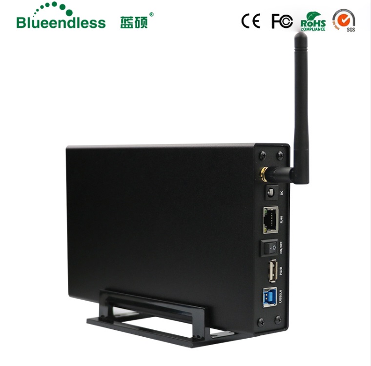 RJ45 External Hard Drive Case Nas Wifi Antenna Wireless Wifi Sata Usb 3.0 Wifi HDD Interface Box 3.5 HDD Caddy