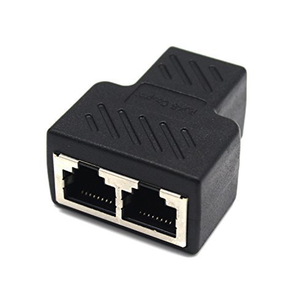 RJ45 Splitter Adapter 1 to 2 Dual Female Port CAT 5/CAT 6 LAN Ethernet Socket Splitter Connector Adapter