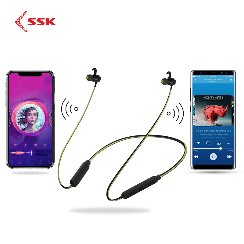 SSK Magnetic Wireless Bluetooth 4.1 Earphone Sports Earphone Headset Waterproof with Microphone for Mobile Phones Music