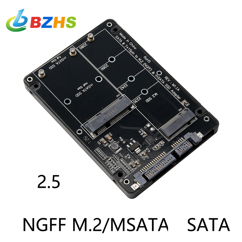 Solid State Drive SSD M.2 B-key and MSATA 2-in-1 to SATA 3.0 Riser Card