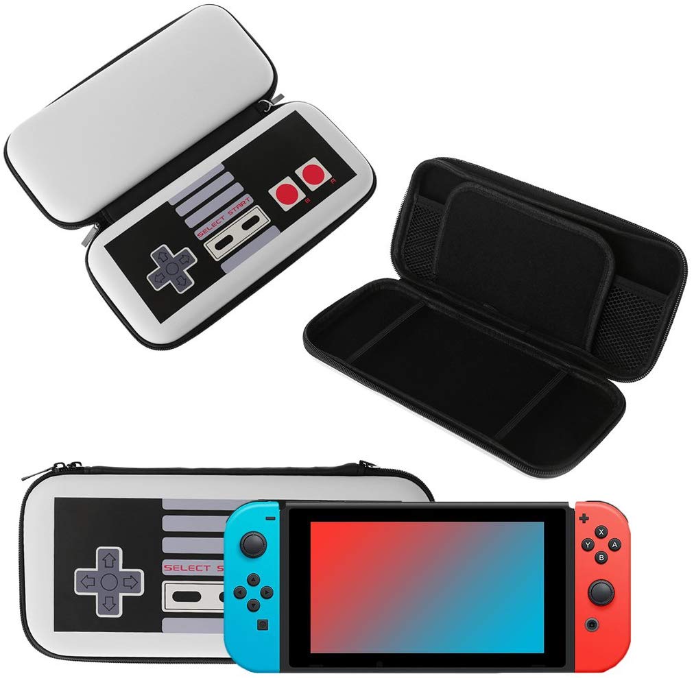 Storage Bag Travel Case for Switch Console Handle Pattern Soft Touch Fabric Gamepad Protection Cover
