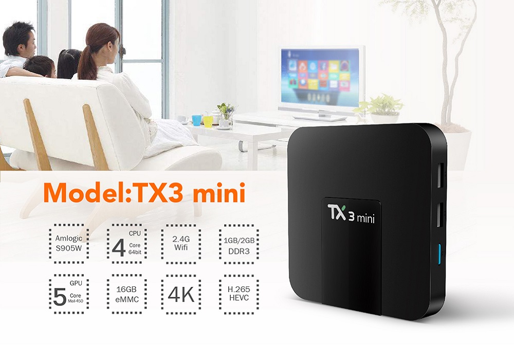 TX3 Mini Android 7.1 Smart TV BOX Amlogic S905W Quad Core Set Top Box H.265 4K WiFi Media Player