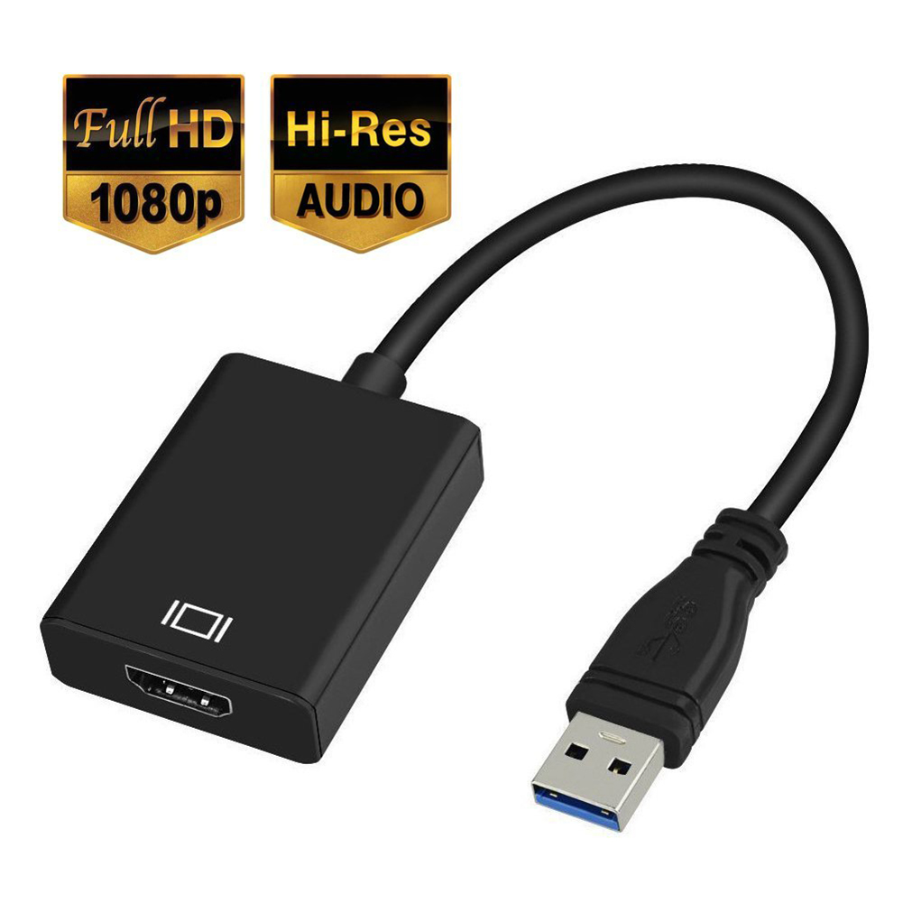 USB 3.0 to HDMI HD 1080P Video Cable Adapter with Audio Output for Windows XP / 10 / 8.1 / 8 / 7 [ NO MAC & VISTA ]