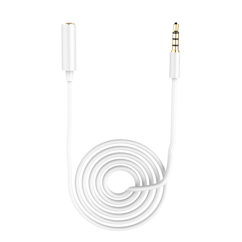 Universal 3.5mm Audio Extension Cable 4-pole Male to Female Headphone Extension Code for Mp3 Phone Tablet Desktop