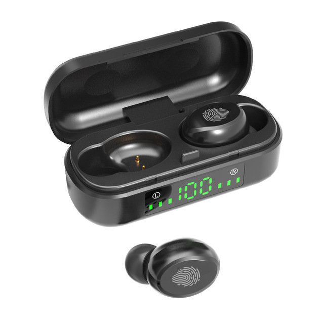 V8 TWS Wireless Earphones Bluetooth 5.0 Headset Mini Stereo Headphones Touch Control Sports Earbuds with 350mAh Charging Compartment