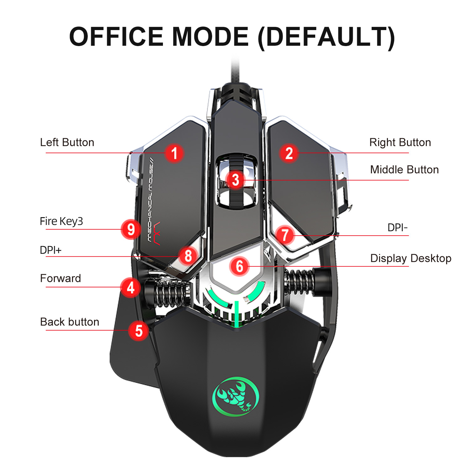 Wired Gaming Mouse Adjustable DPI 9Key J600 Macro Definition Programmable Wired Mouse Gamer Mice Breathing light for Computer Laptop PC PUBG