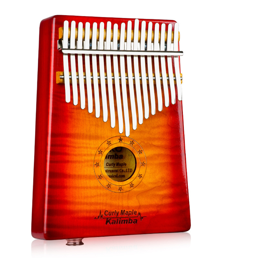 17 Key Wooden Thumb Piano Kalimba with EQ Tiger Pattern Maple Music Instrument Toy Gift