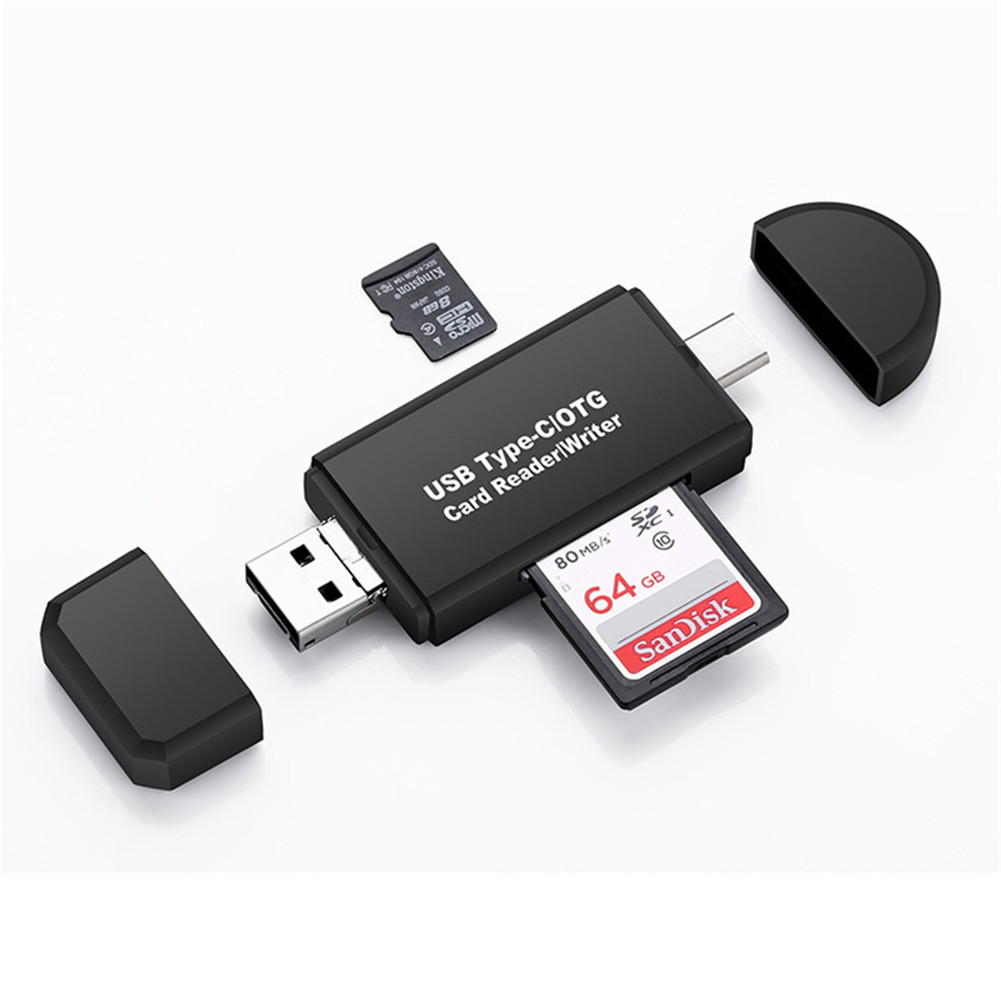 3 in 1 Type C Micro USB OTG to USB 2.0 Adapter Card Reader High Speed Data Copying Downloading Converter