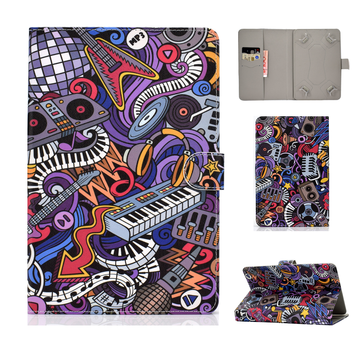 Universal Laptop Protective Cover Color Painted 8 Inches PU Case with Front Snap